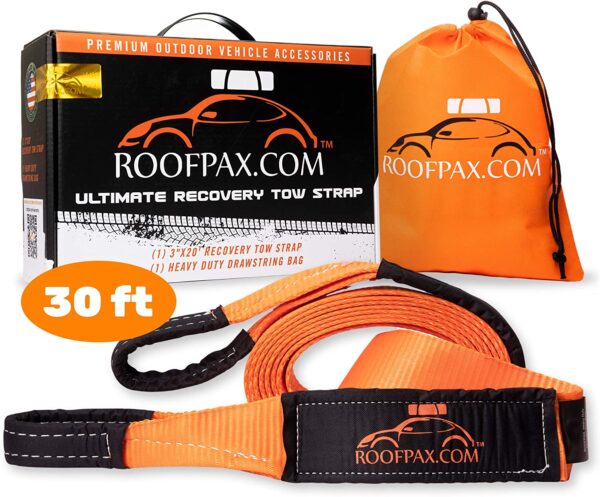 RoofPax Tow Strap 3" x 30 ft Off Road Recovery Rope